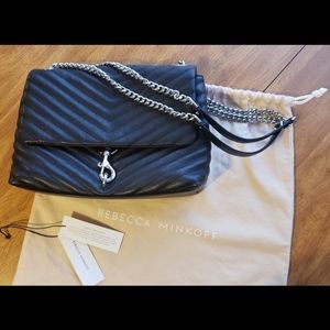 Rebecca Minkoff Edie Flap Shoulder Bag Black
